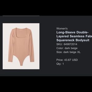 Women's
Long-Sleeve Double-Layered Seamless Fabric Squareneck Bodysuit